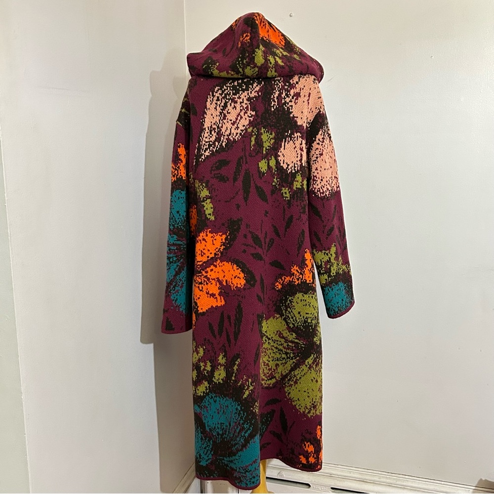 IVKO Floral Wool Cardigan Sweater Coat Large - Picture 7 of 14